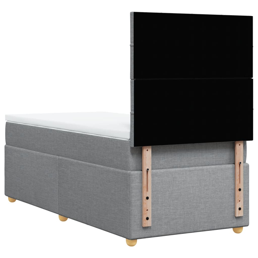 Sommier à lattes de lit avec matelas gris clair 80x200 cm tissu - XIOS