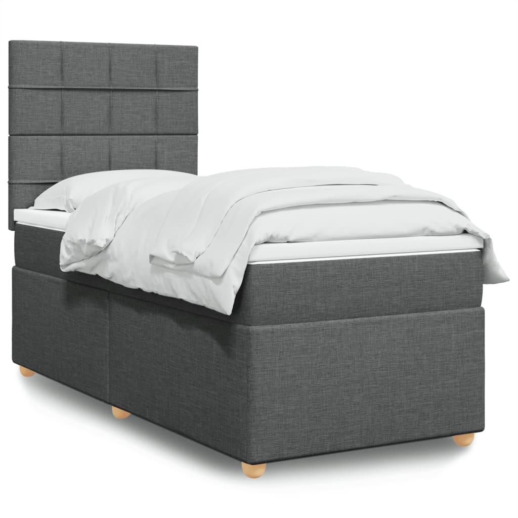 Sommier à lattes de lit avec matelas Gris foncé 80x200 cm Tissu - XIOS