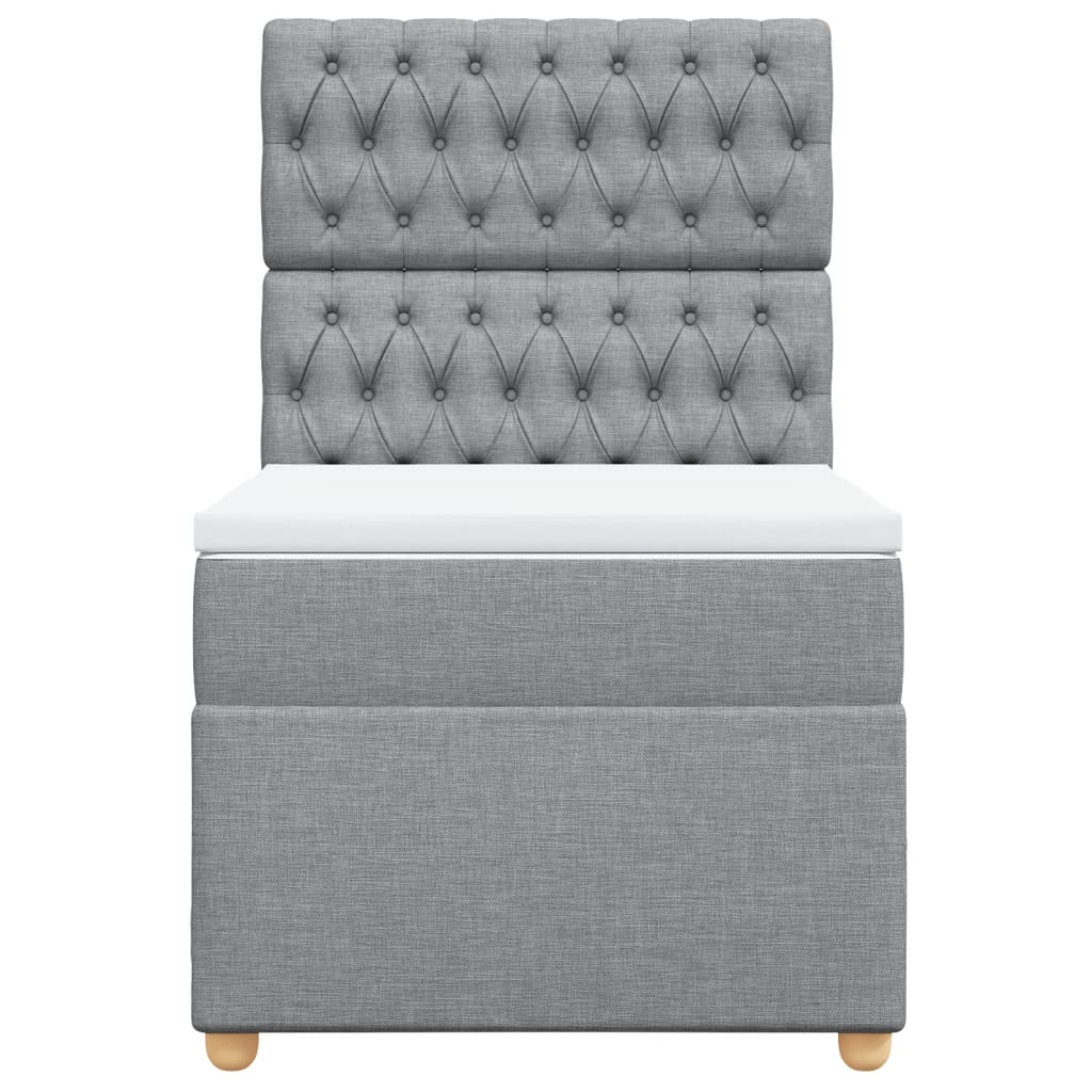 Sommier à lattes de lit avec matelas gris clair 80x200 cm tissu - XIOS