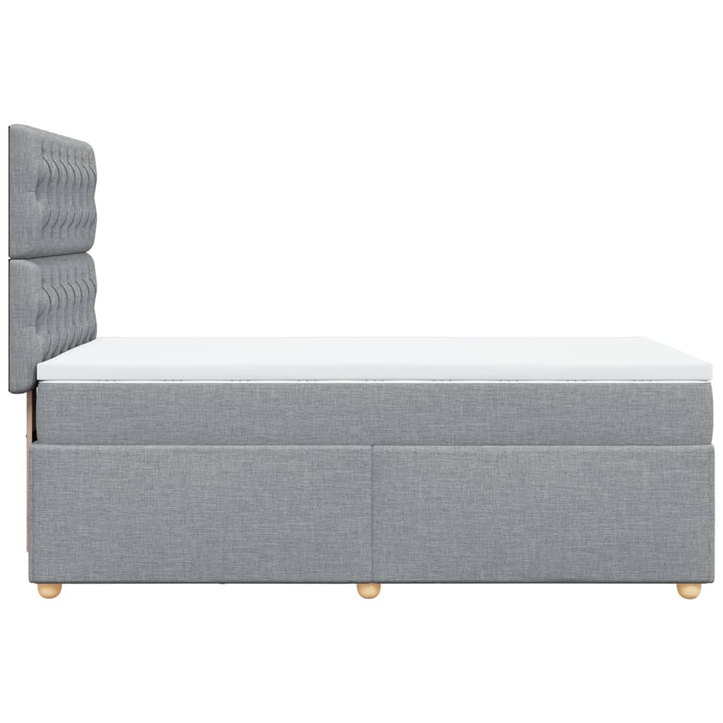 Sommier à lattes de lit avec matelas gris clair 80x200 cm tissu - XIOS