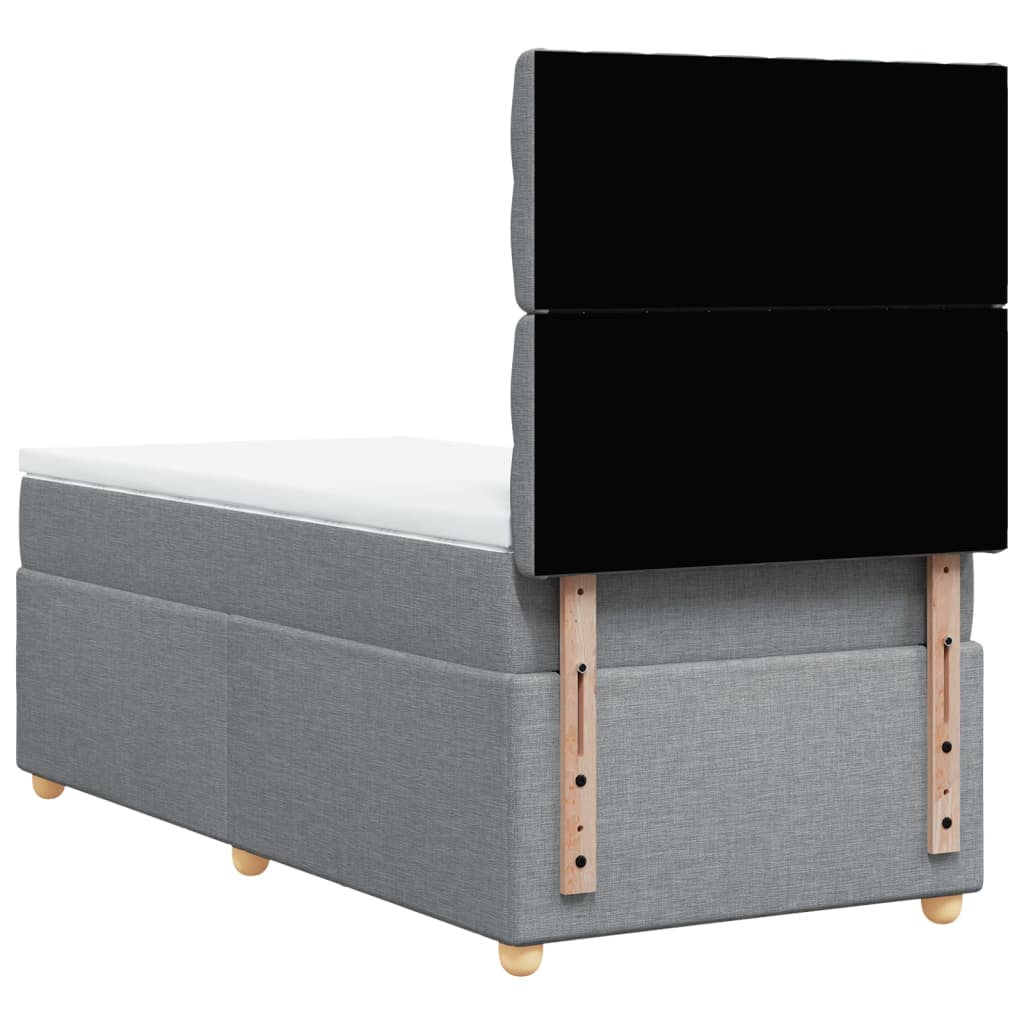 Sommier à lattes de lit avec matelas gris clair 80x200 cm tissu - XIOS