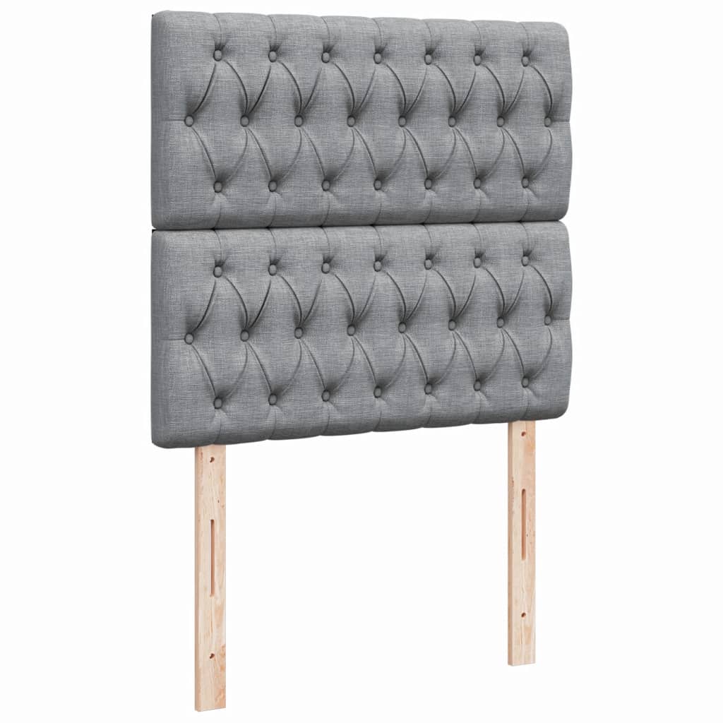Sommier à lattes de lit avec matelas gris clair 80x200 cm tissu - XIOS