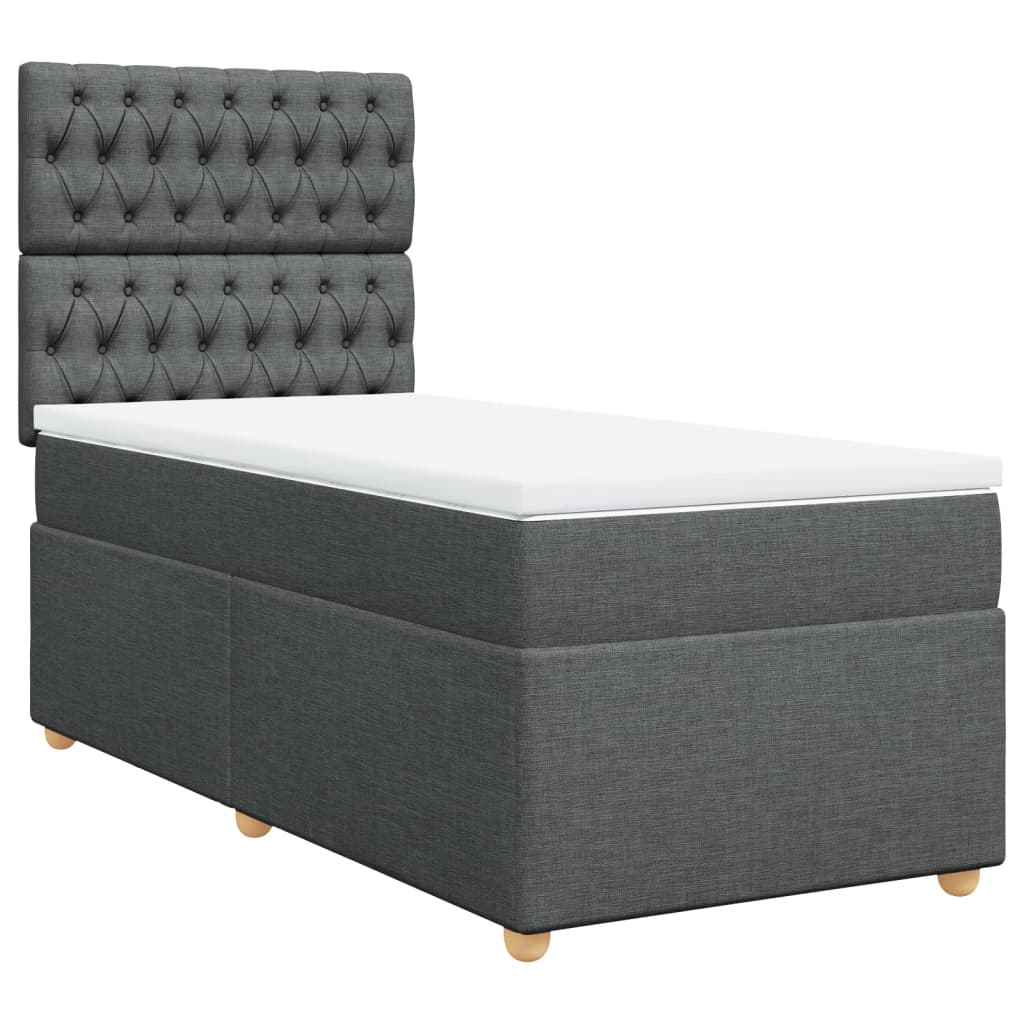 Sommier à lattes de lit avec matelas Gris foncé 80x200 cm Tissu - XIOS