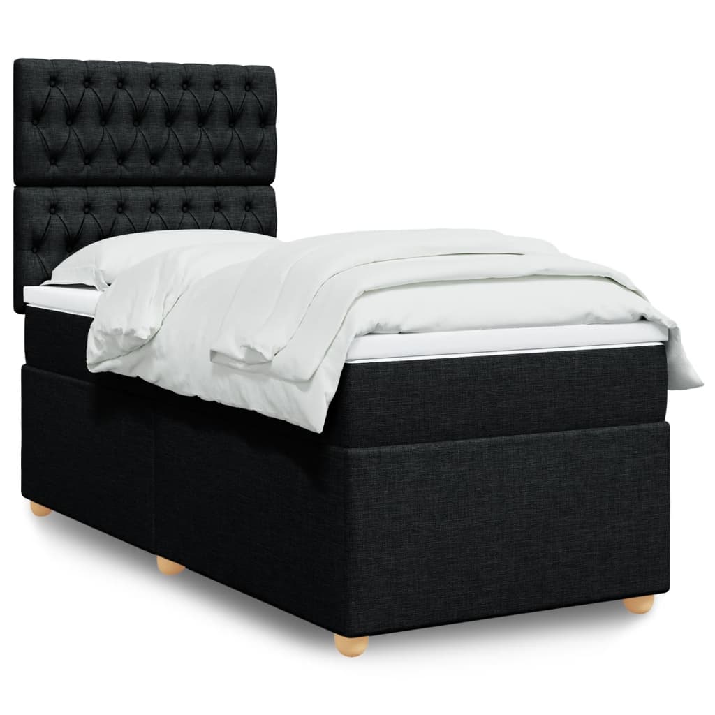 Sommier à lattes de lit et matelas Noir 80x200 cm Tissu - XIOS