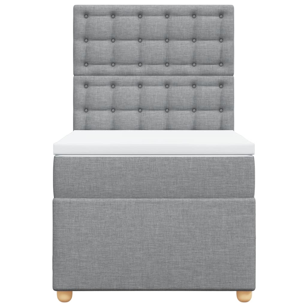 Sommier à lattes de lit avec matelas gris clair 80x200 cm tissu - XIOS