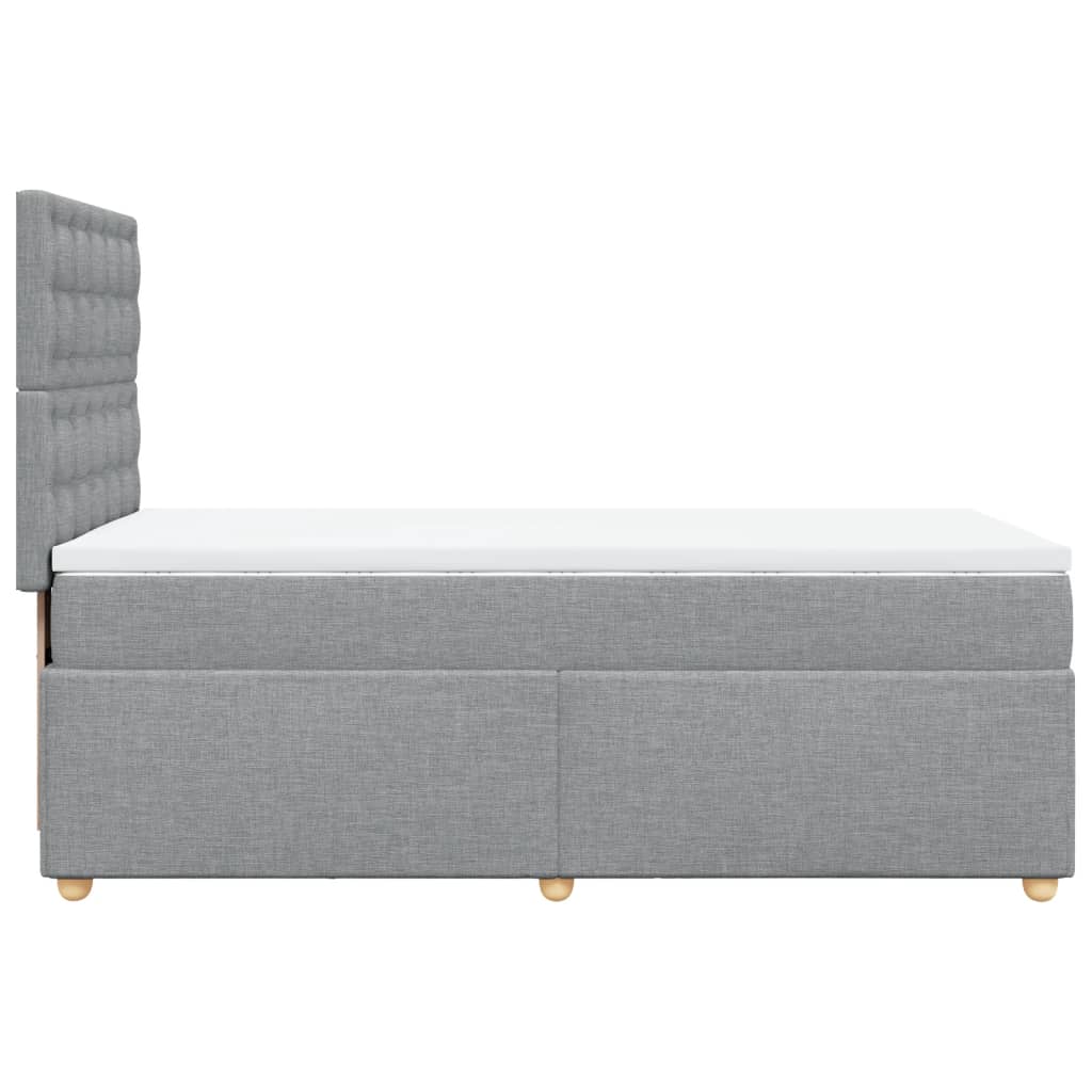 Sommier à lattes de lit avec matelas gris clair 80x200 cm tissu - XIOS