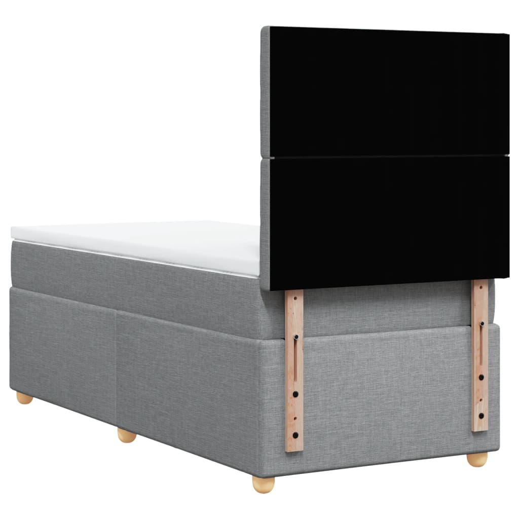 Sommier à lattes de lit avec matelas gris clair 80x200 cm tissu - XIOS