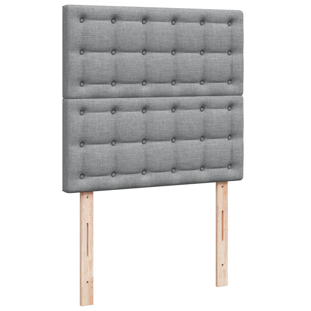 Sommier à lattes de lit avec matelas gris clair 80x200 cm tissu - XIOS