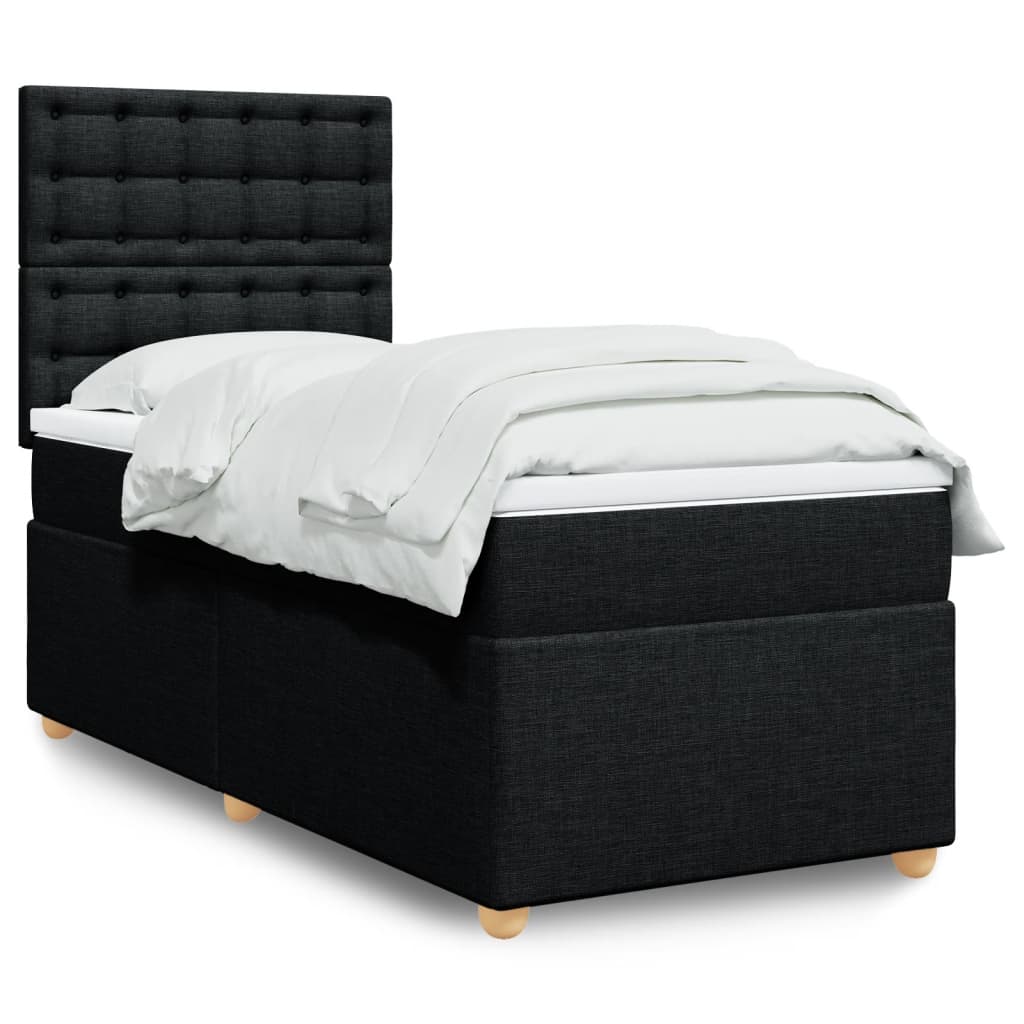 Sommier à lattes de lit et matelas Noir 80x200 cm Tissu - XIOS