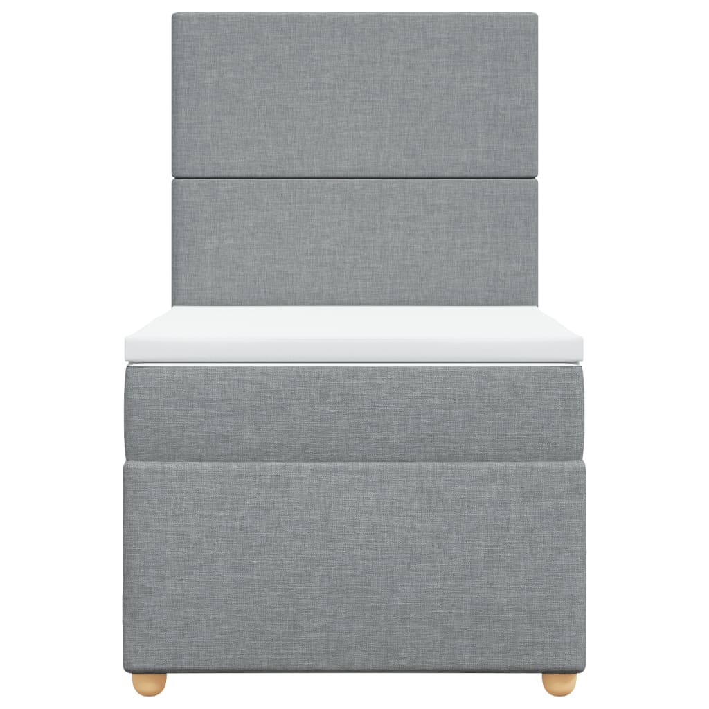 Sommier à lattes de lit et matelas Gris clair 90x190 cm Tissu - XIOS