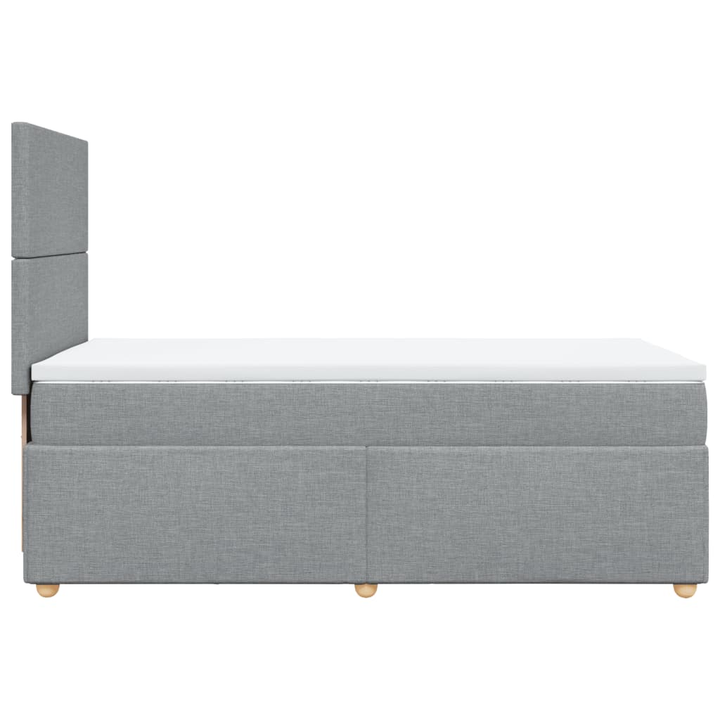 Sommier à lattes de lit et matelas Gris clair 90x190 cm Tissu - XIOS