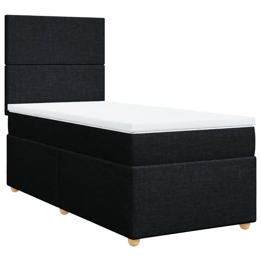 Sommier à lattes de lit avec matelas Noir 90x190 cm Tissu - XIOS