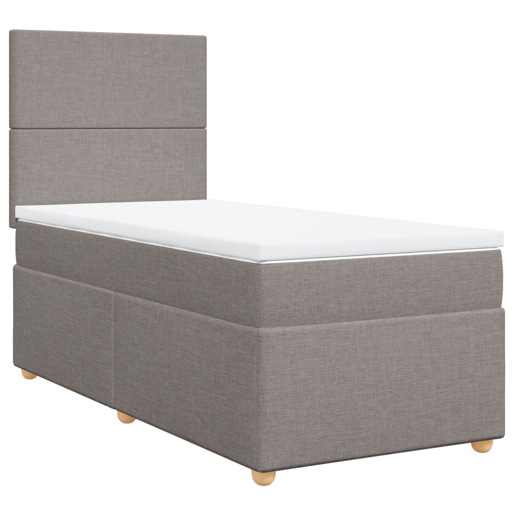 Sommier à lattes de lit avec matelas Taupe 90x190 cm Tissu - XIOS