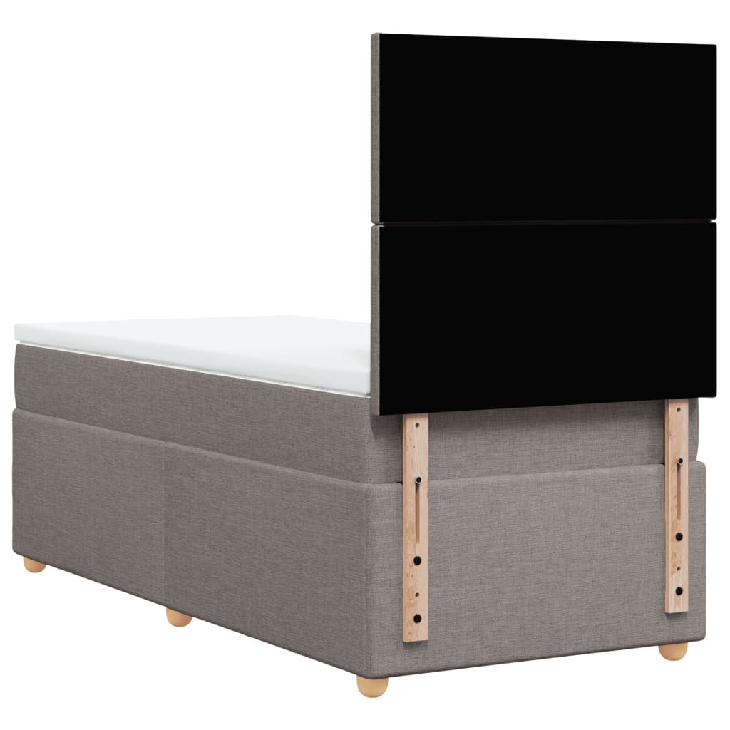 Sommier à lattes de lit avec matelas Taupe 90x190 cm Tissu - XIOS