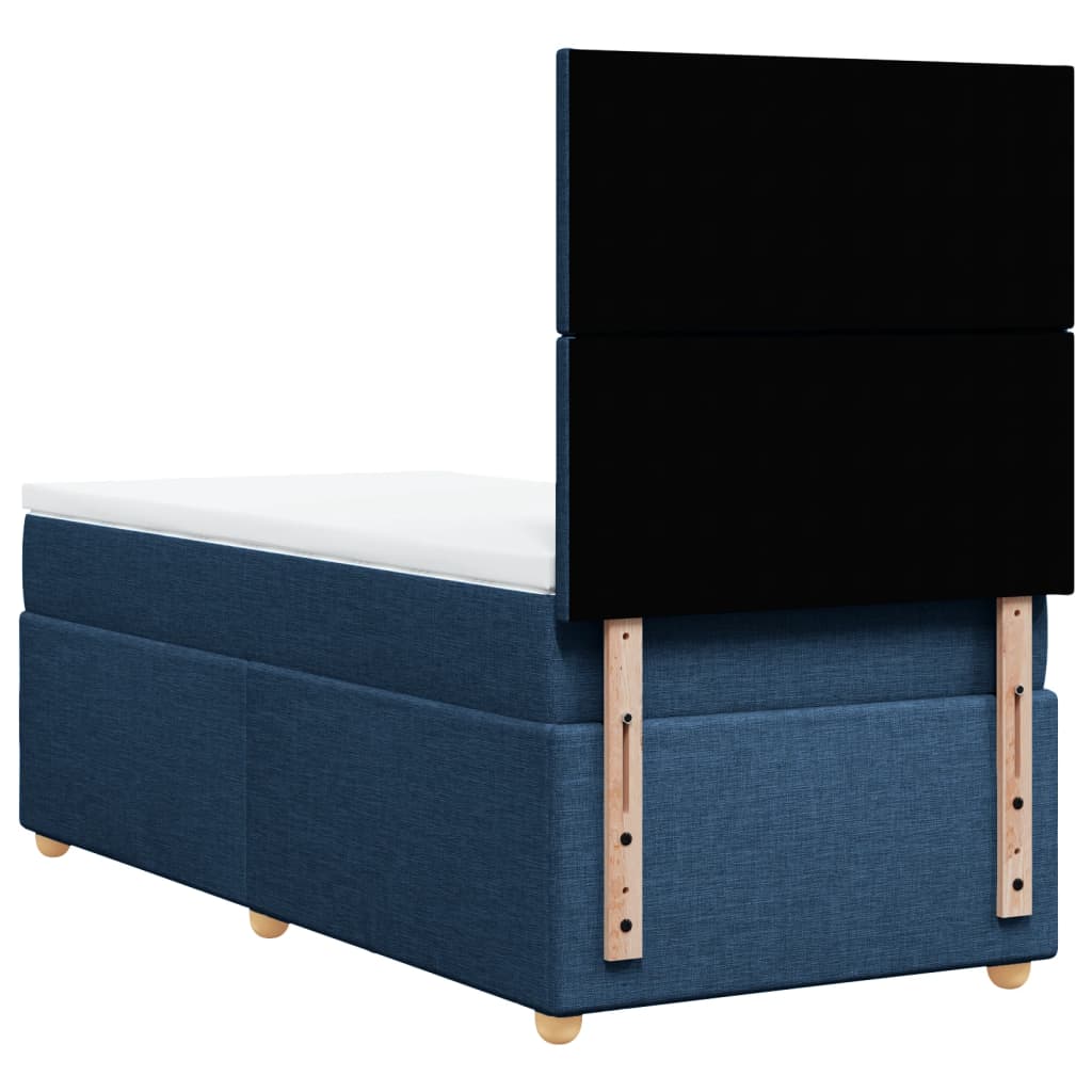 Sommier à lattes de lit avec matelas Bleu 90x190 cm Tissu - XIOS
