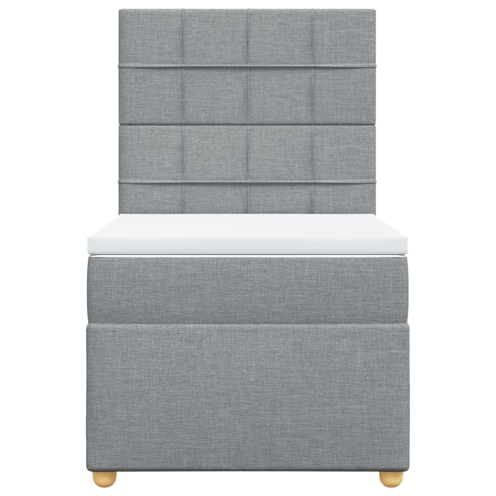 Sommier à lattes de lit et matelas Gris clair 90x190 cm Tissu - XIOS