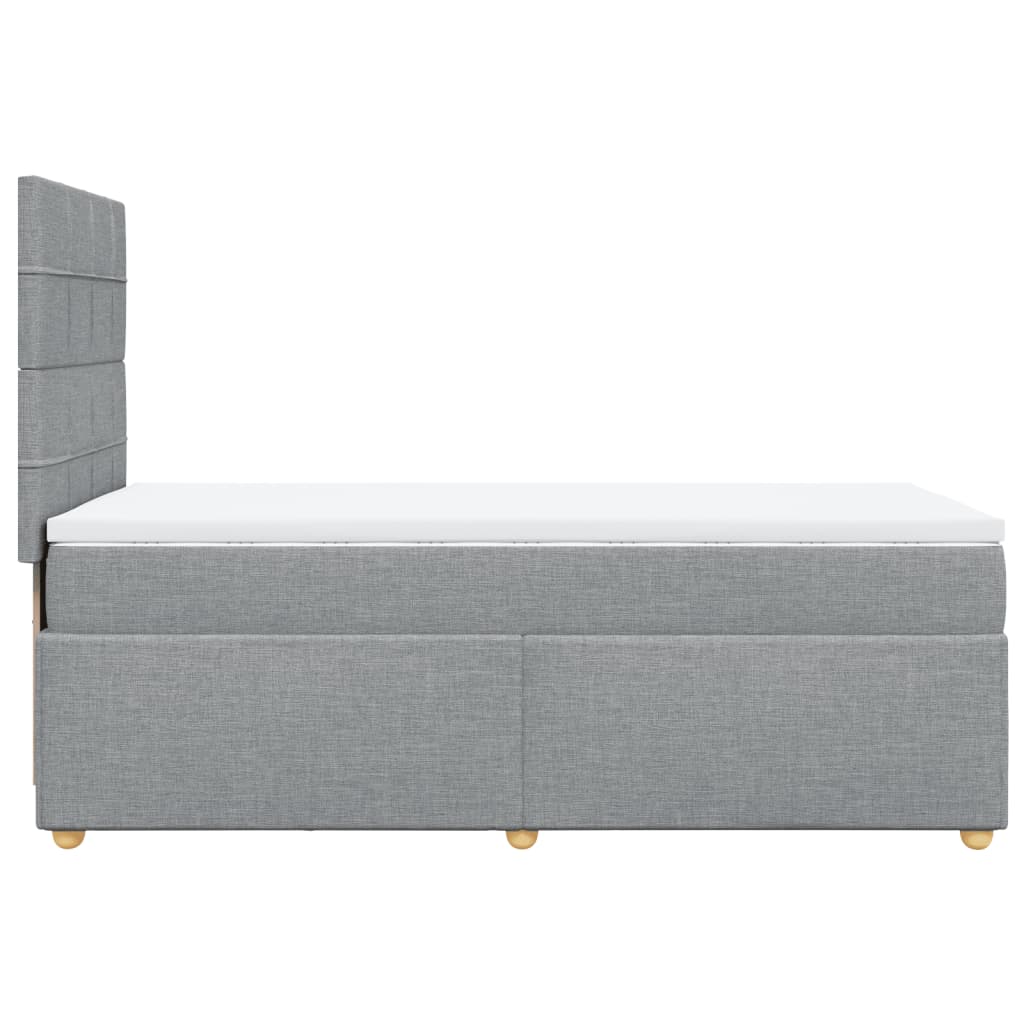 Sommier à lattes de lit et matelas Gris clair 90x190 cm Tissu - XIOS