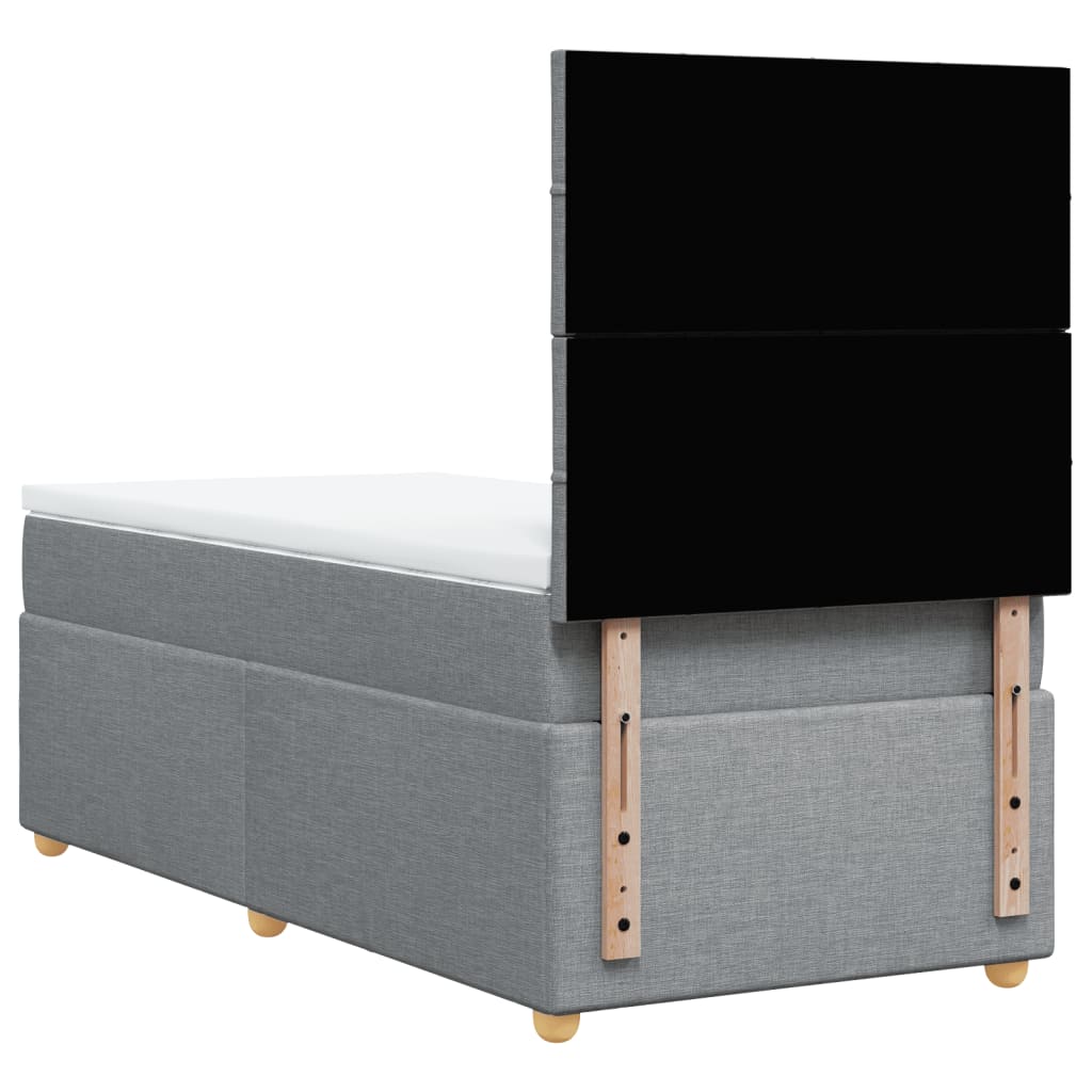Sommier à lattes de lit et matelas Gris clair 90x190 cm Tissu - XIOS