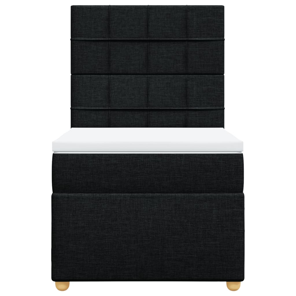 Sommier à lattes de lit avec matelas Noir 90x190 cm Tissu - XIOS