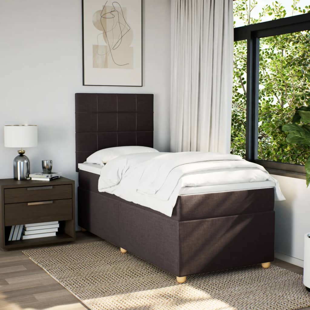 Sommier à lattes de lit avec matelas Marron foncé 90x190 cm - XIOS