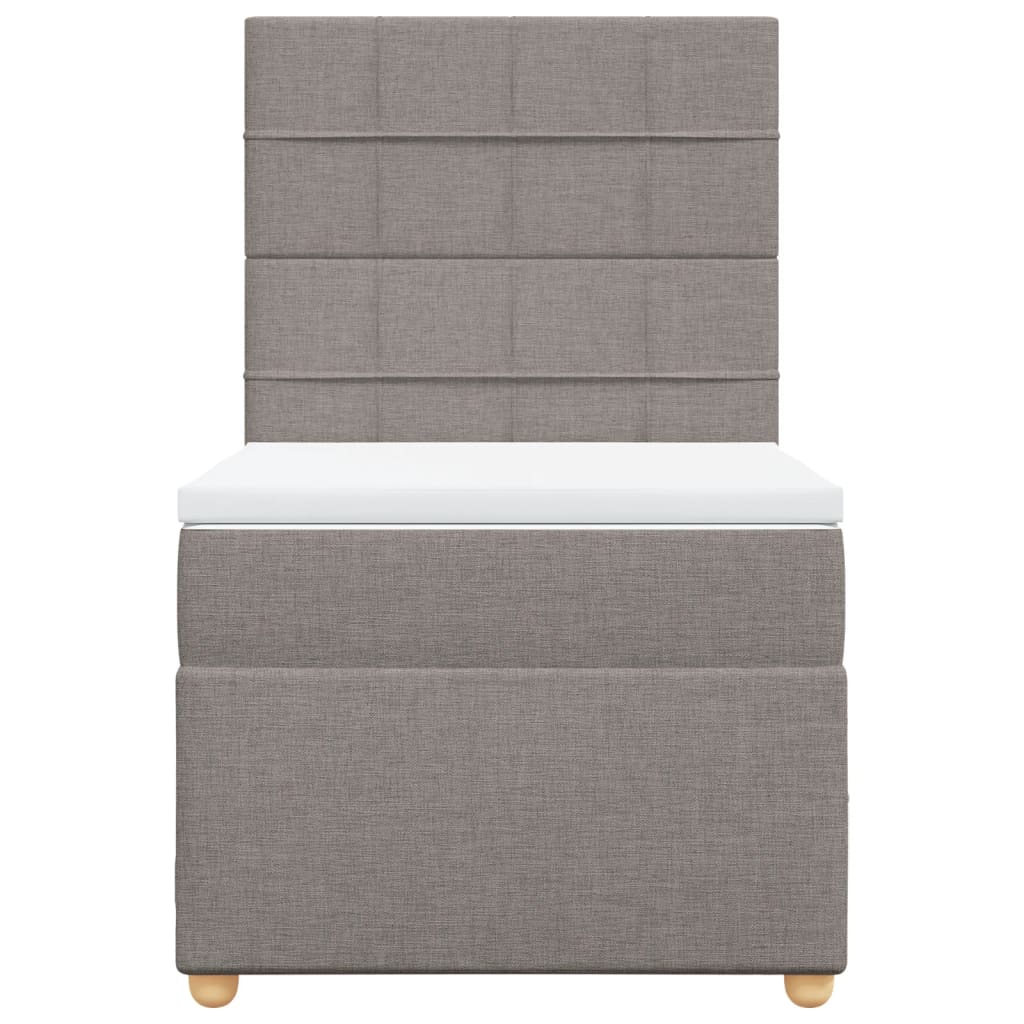Sommier à lattes de lit avec matelas Taupe 90x190 cm Tissu - XIOS