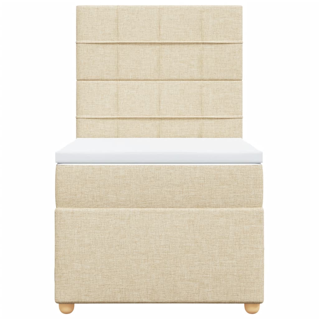 Sommier à lattes de lit et matelas Crème 90x190 cm Tissu - XIOS