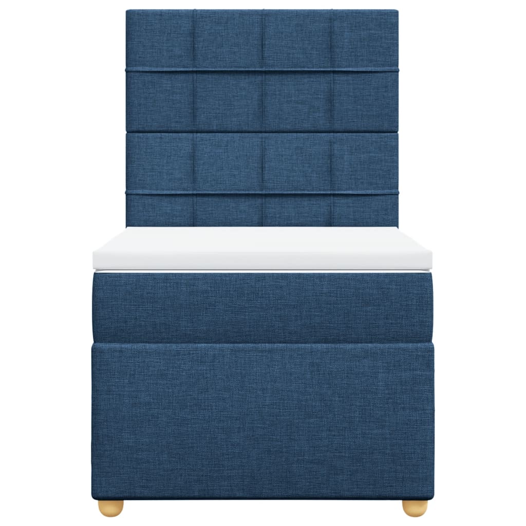 Sommier à lattes de lit avec matelas Bleu 90x190 cm Tissu - XIOS