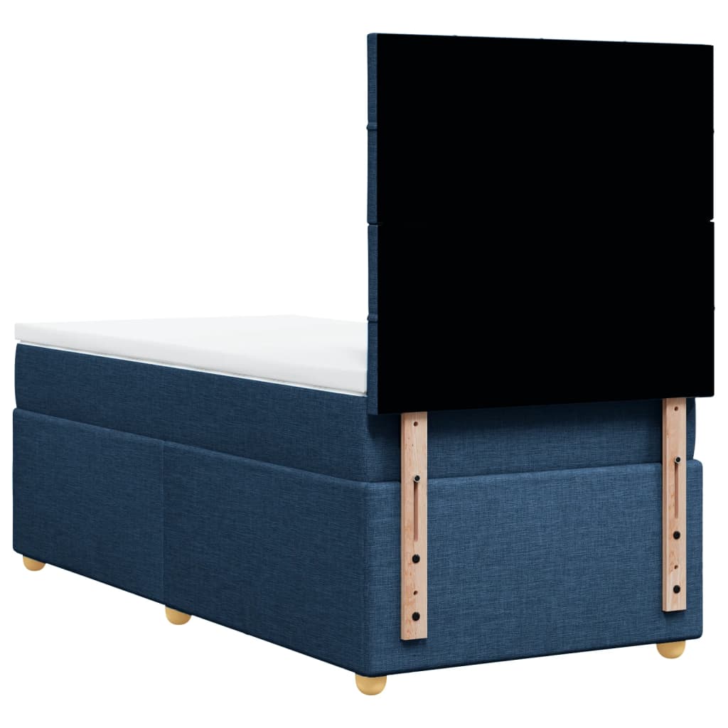 Sommier à lattes de lit avec matelas Bleu 90x190 cm Tissu - XIOS