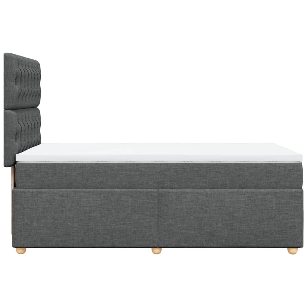 Sommier à lattes de lit et matelas Gris foncé 90x190 cm Tissu - XIOS