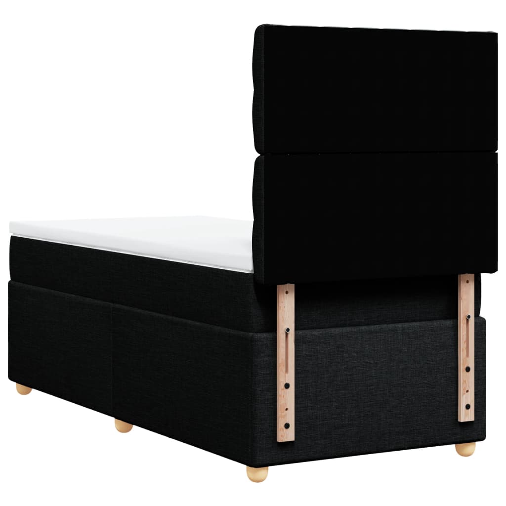 Sommier à lattes de lit avec matelas Noir 90x190 cm Tissu - XIOS