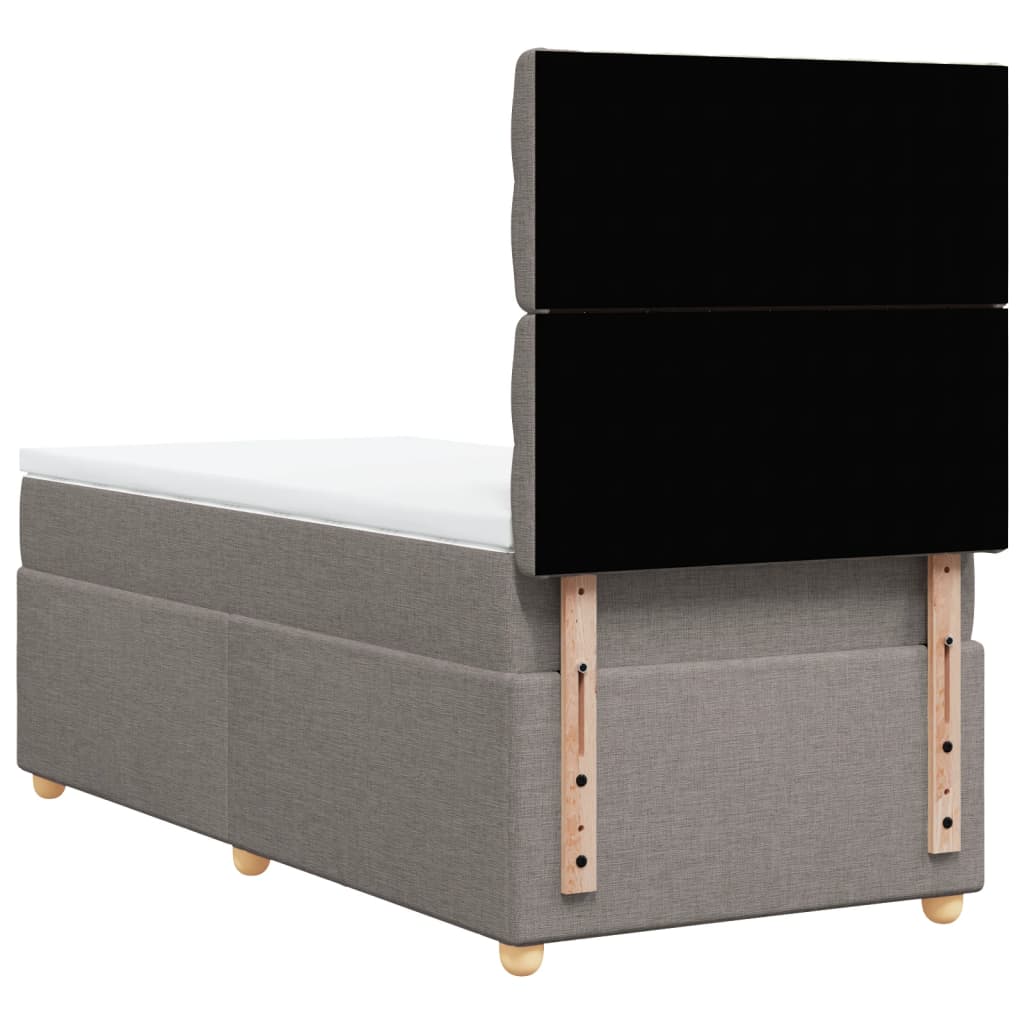 Sommier à lattes de lit avec matelas Taupe 90x190 cm Tissu - XIOS