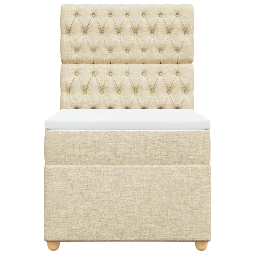 Sommier à lattes de lit et matelas Crème 90x190 cm Tissu - XIOS
