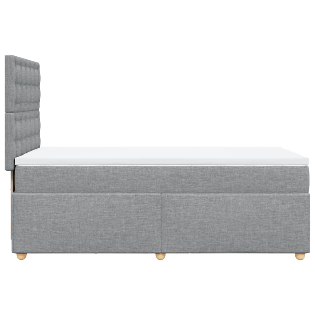 Sommier à lattes de lit et matelas Gris clair 90x190 cm Tissu - XIOS