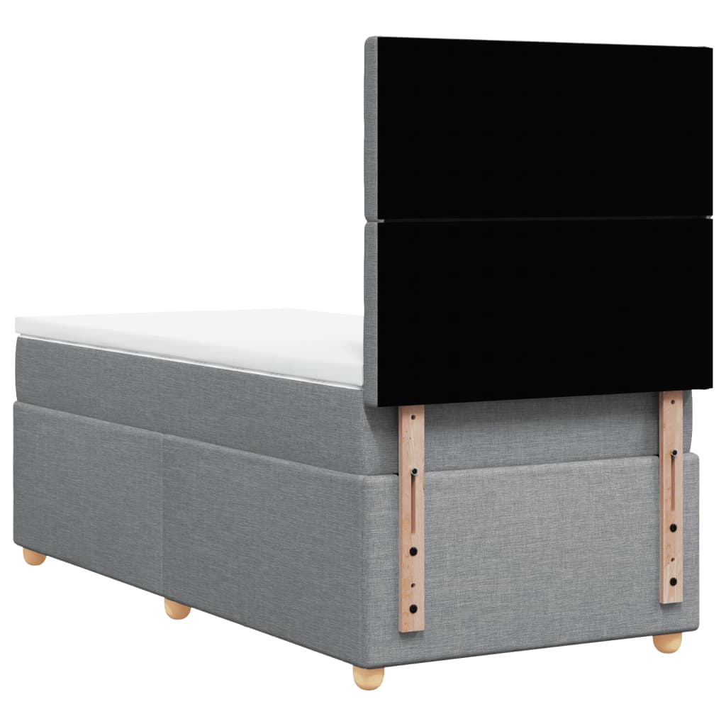 Sommier à lattes de lit et matelas Gris clair 90x190 cm Tissu - XIOS