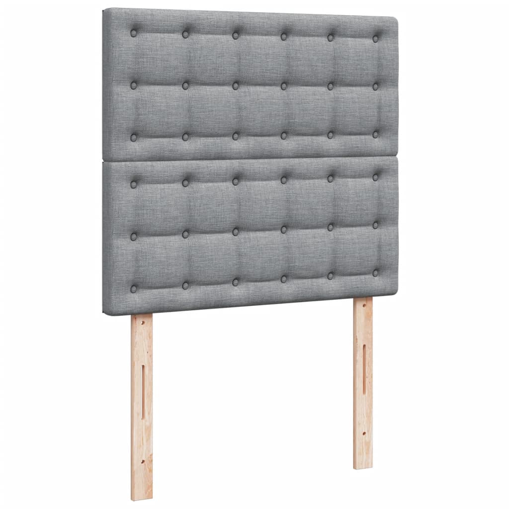 Sommier à lattes de lit et matelas Gris clair 90x190 cm Tissu - XIOS