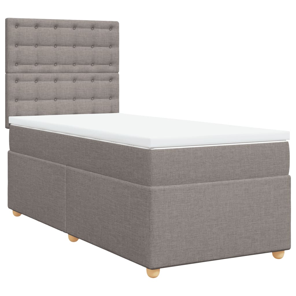 Sommier à lattes de lit avec matelas Taupe 90x190 cm Tissu - XIOS