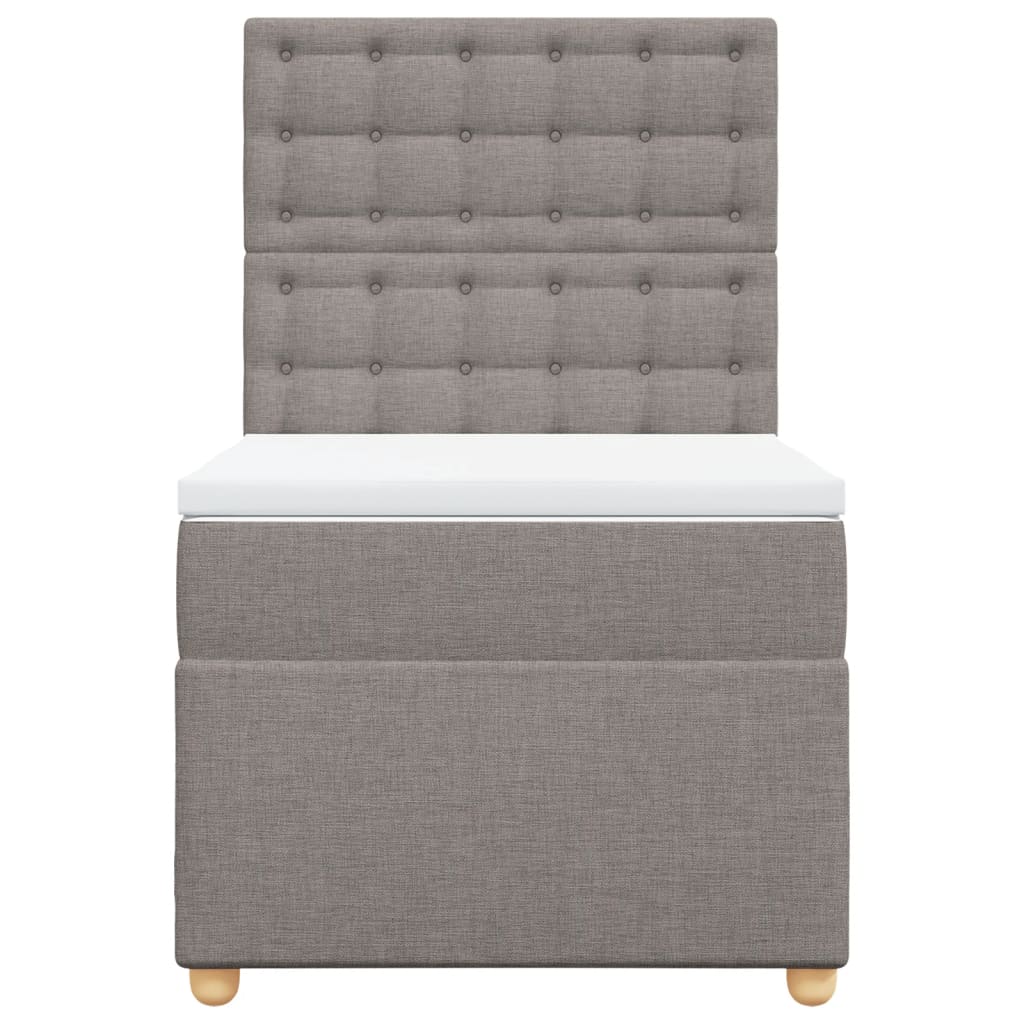 Sommier à lattes de lit avec matelas Taupe 90x190 cm Tissu - XIOS