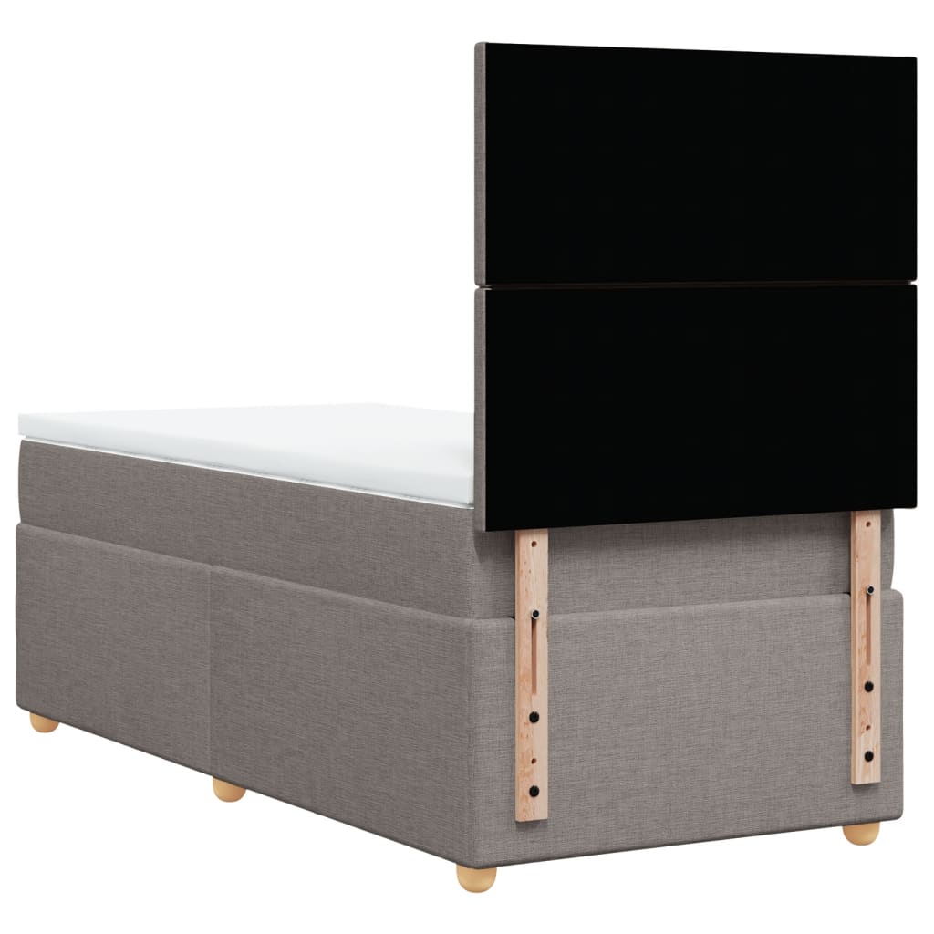 Sommier à lattes de lit avec matelas Taupe 90x200 cm Tissu - XIOS