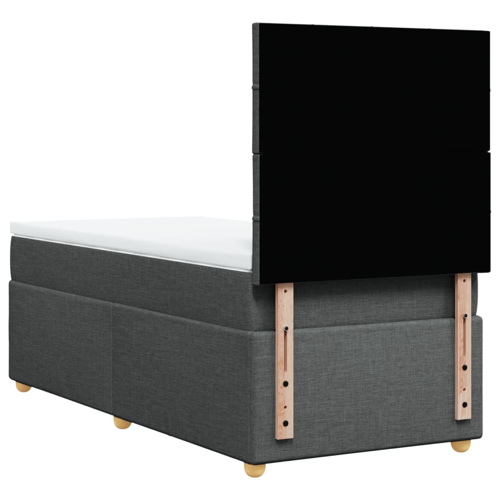Sommier à lattes de lit avec matelas Gris foncé 90x200 cm Tissu - XIOS