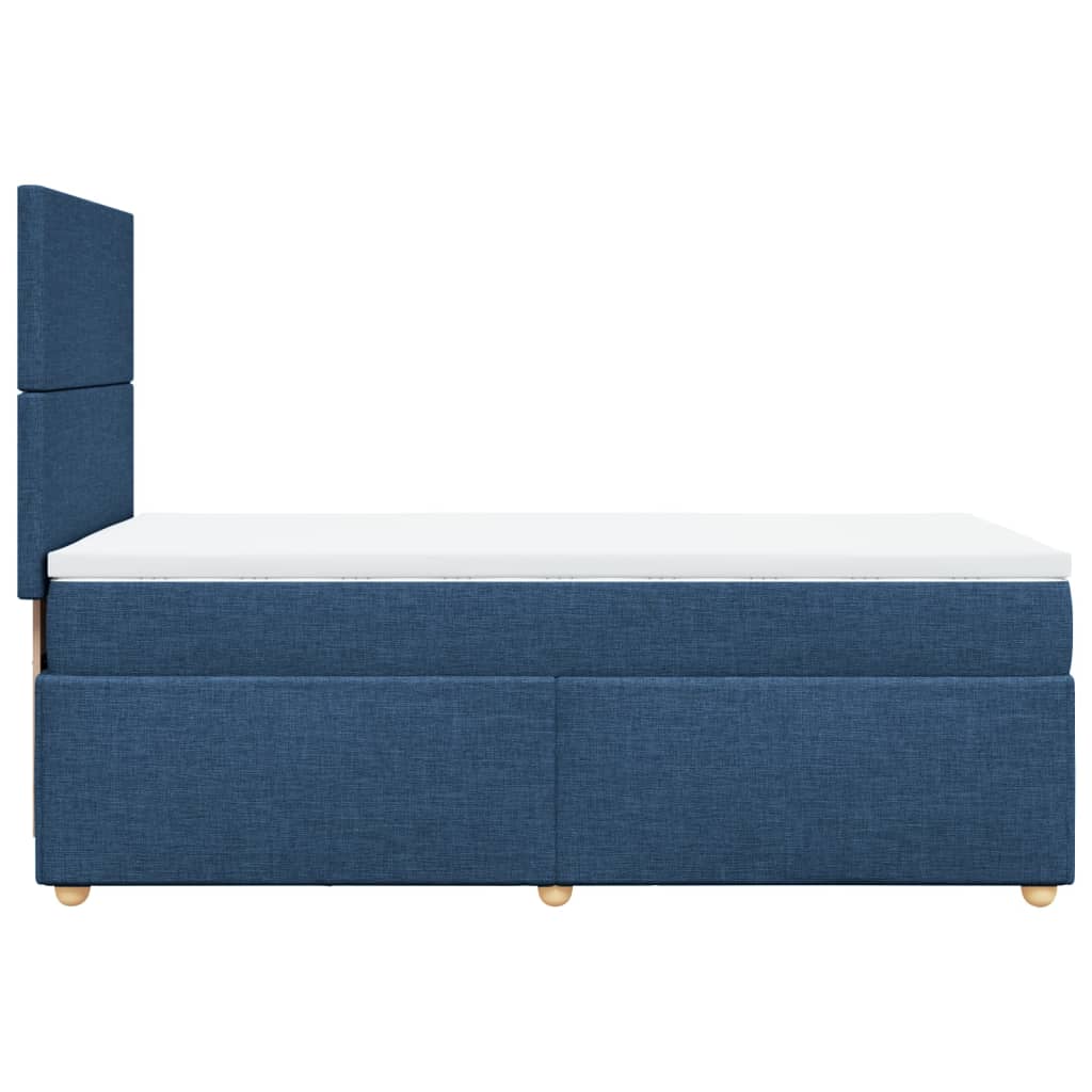 Sommier à lattes de lit avec matelas Bleu 100x200 cm Tissu - XIOS