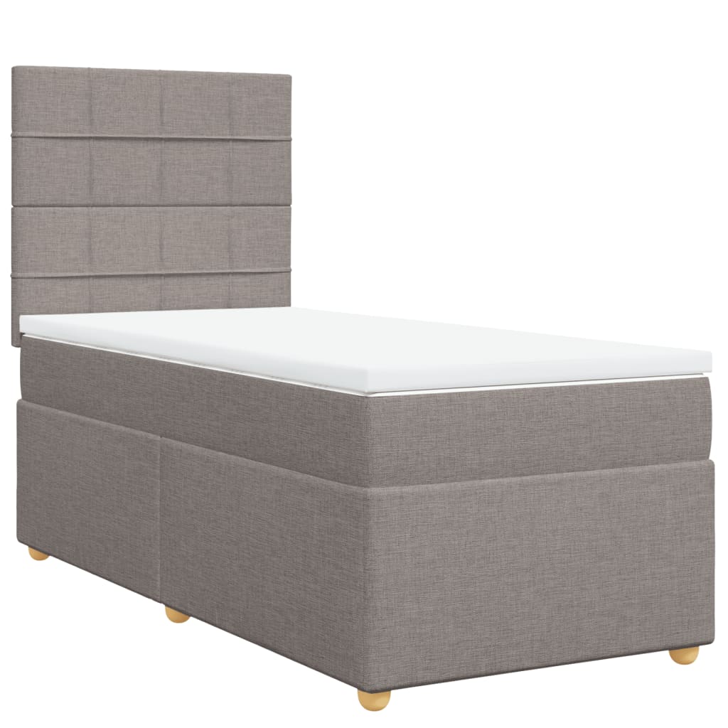 Sommier à lattes de lit avec matelas Taupe 100x200 cm Tissu - XIOS