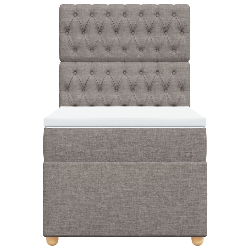 Sommier à lattes de lit avec matelas Taupe 100x200 cm Tissu - XIOS