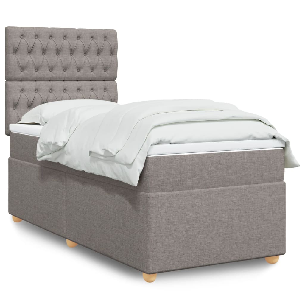 Sommier à lattes de lit avec matelas Taupe 100x200 cm Tissu - XIOS