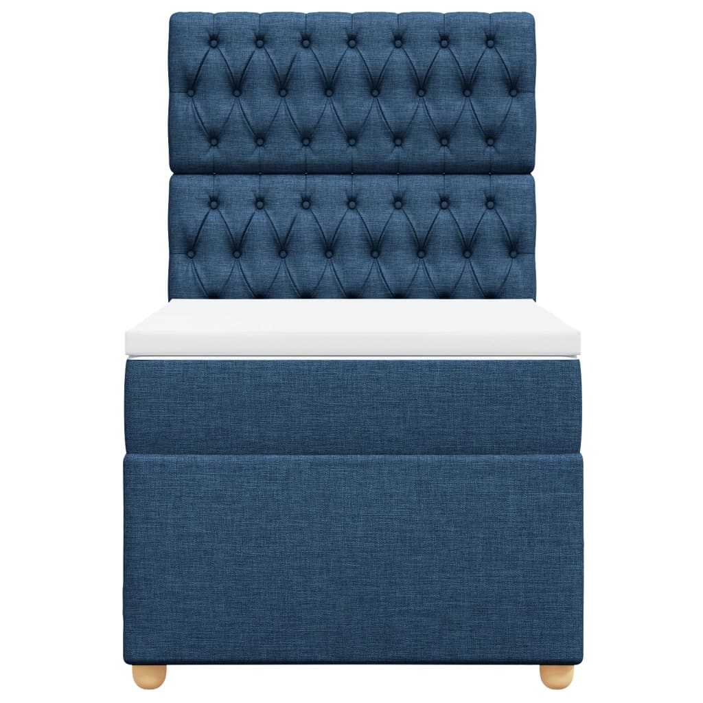 Sommier à lattes de lit avec matelas Bleu 100x200 cm Tissu - XIOS