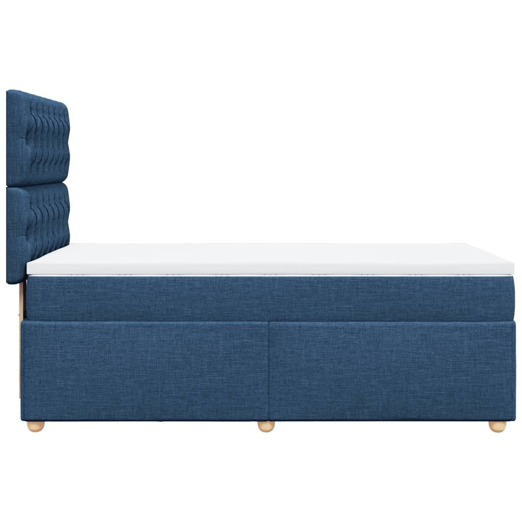 Sommier à lattes de lit avec matelas Bleu 100x200 cm Tissu - XIOS