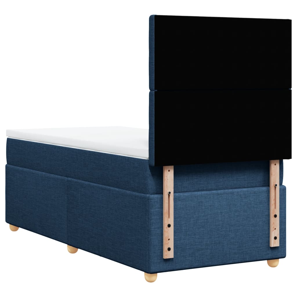 Sommier à lattes de lit avec matelas Bleu 100x200 cm Tissu - XIOS