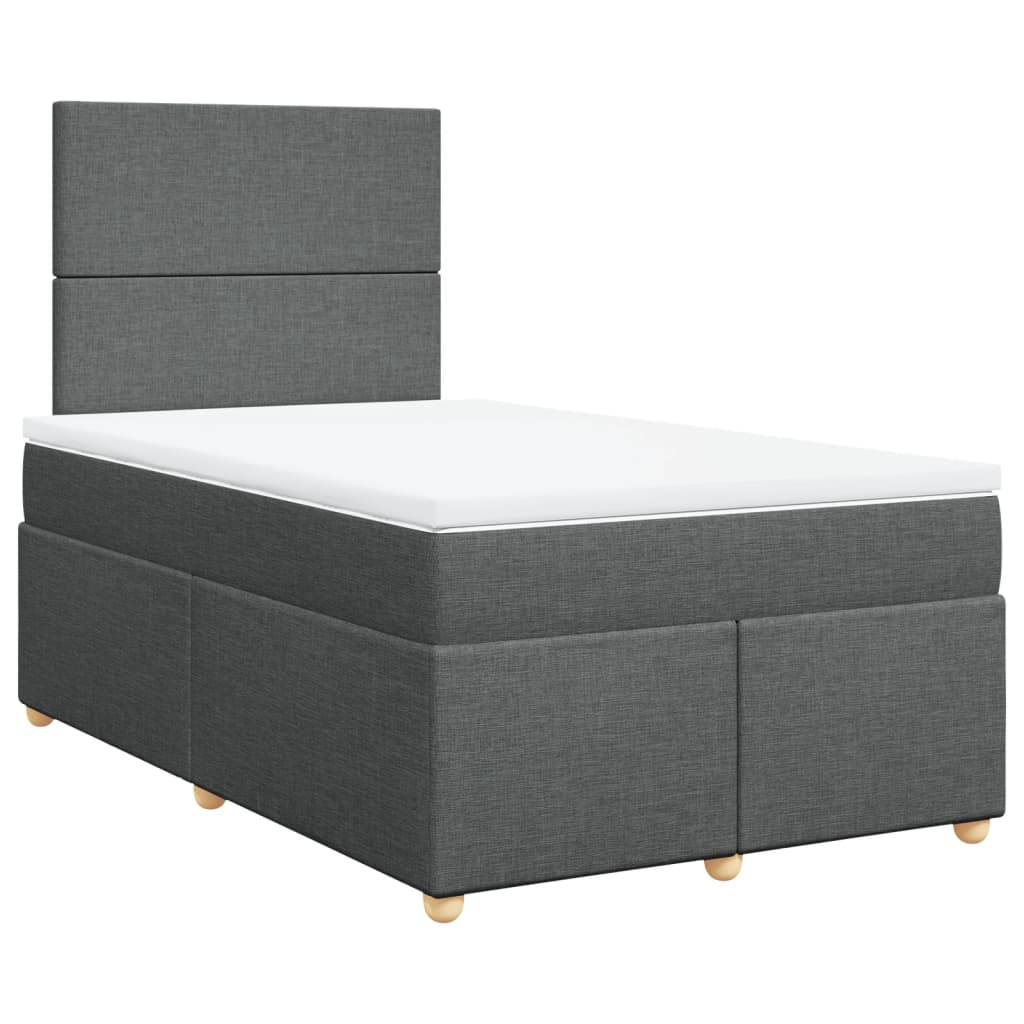 Sommier à lattes de lit avec matelas gris foncé 120x190cm tissu - XIOS