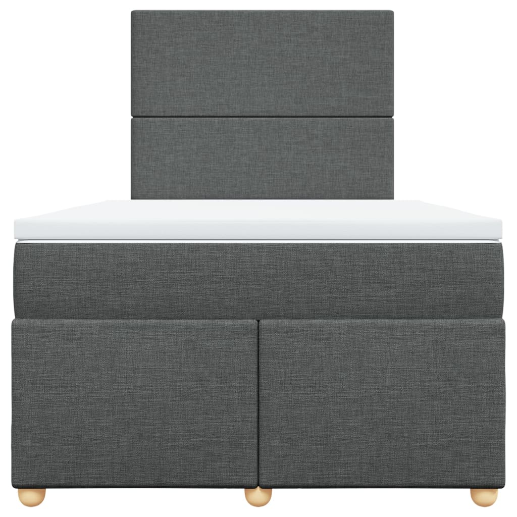 Sommier à lattes de lit avec matelas gris foncé 120x190cm tissu - XIOS