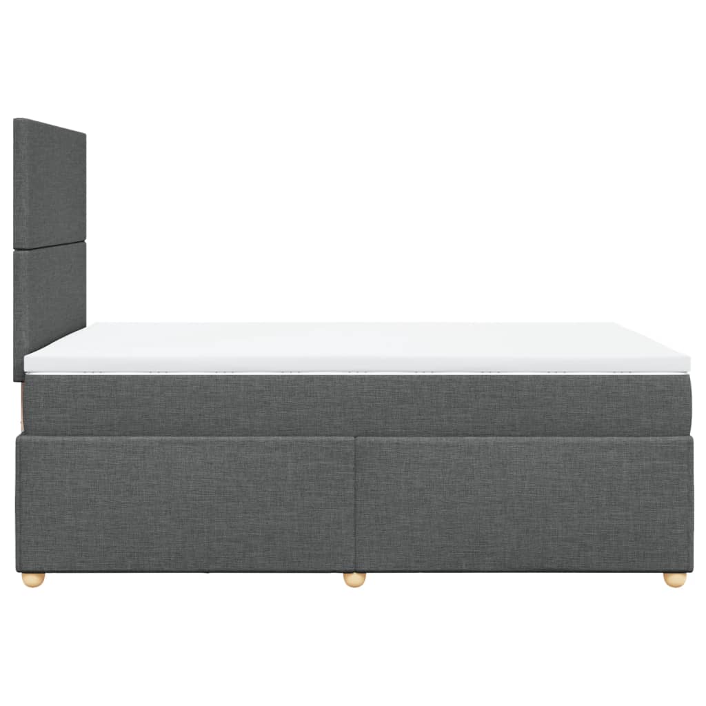 Sommier à lattes de lit avec matelas gris foncé 120x190cm tissu - XIOS
