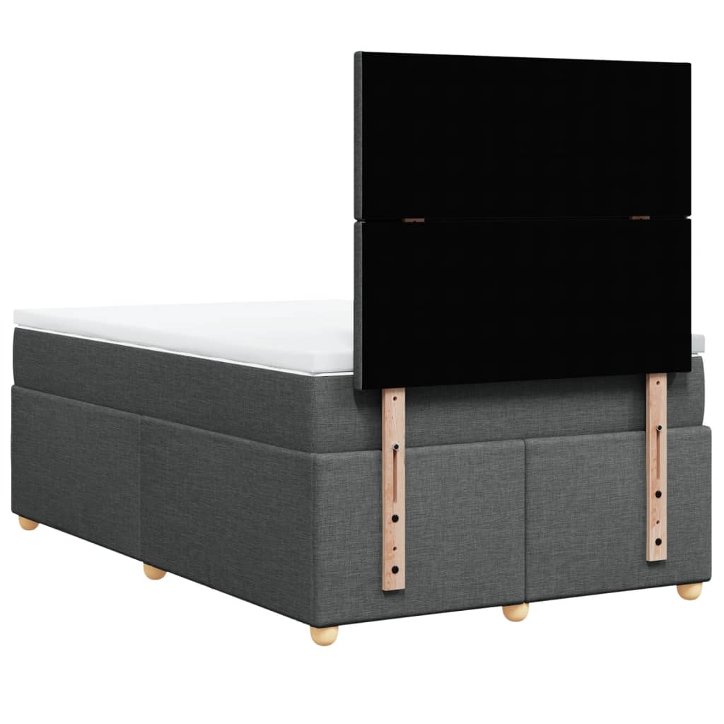 Sommier à lattes de lit avec matelas gris foncé 120x190cm tissu - XIOS